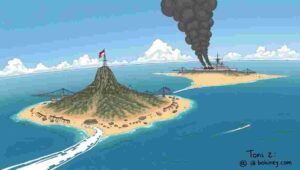 US military aircraft in formation over the Persian Gulf representing Operation Epic Fury strikes on Kharg Island.